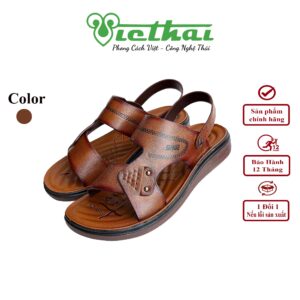 [icon name="star" prefix="fas"] Dép da trung niên phong cách mã VT324 Chất liệu da bò cao cấp, da thật 100% Form giày ôm chân,thiết kế hiện đại, thoáng mát, thoải mái Đường chỉ may tỉ mỉ, tinh tế Đế chống trơn trượt, thời trang Màu: Nâu