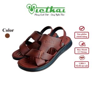 [icon name="star" prefix="fas"] Dép da chống trượt trung niên mã VT334 Chất liệu da bò cao cấp, da thật 100% Form giày ôm chân,thiết kế hiện đại, thoáng mát, thoải mái Đường chỉ may tỉ mỉ, tinh tế Đế chống trơn trượt, thời trang Màu: Nâu