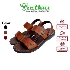 <i class=""fas" fa-"star""></i> Dép sandal thời trang mã VT307 Chất liệu da bò cao cấp, da thật 100% Form giày ôm chân,thiết kế hiện đại, thoáng mát, thoải mái Đường chỉ may tỉ mỉ, tinh tế Đế chống trơn trượt, thời trang Màu: Nâu, Nâu đạm, Đen