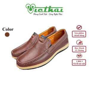 <i class=""fas" fa-"star""></i> Giày mọi nam thanh lịch mã VT102 Chất liệu da bò cao cấp, da thật 100% Form giày ôm chân, thiết kế hiện đại, sang trọng Đường chỉ may tỉ mỉ, tinh tế Đế chống trơn trượt, thời trang Màu: Nâu