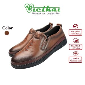 <i class=""fas" fa-"star""></i> Giày thô nam thoải mái dễ phối mã VT108 Chất liệu da bò cao cấp, da thật 100% Form giày ôm chân, thiết kế hiện đại, sang trọng Đường chỉ may tỉ mỉ, tinh tế Đế chống trơn trượt, thời trang Màu: Nâu
