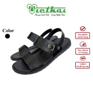 <i class=""fas" fa-"star""></i> Dép sandal cao cấp mã VT341 Chất liệu da bò cao cấp, da thật 100% Form giày ôm chân,thiết kế hiện đại, thoáng mát, thoải mái Đường chỉ may tỉ mỉ, tinh tế Đế chống trơn trượt, thời trang Màu: Đen