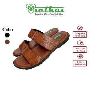 <i class=""fas" fa-"star""></i> Dép sandal nam tính mã VT340 Chất liệu da bò cao cấp, da thật 100% Form giày ôm chân,thiết kế hiện đại, thoáng mát, thoải mái Đường chỉ may tỉ mỉ, tinh tế Đế chống trơn trượt, thời trang Màu: Nâu, đen
