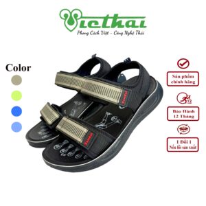 <i class=""fas" fa-"star""></i> Dép trẻ em dễ thương nhiều màu sắc VT502 - Thương hiệu: VIỆT THÁI - Loại: Dép trẻ em quai hậu / Sandal 2 quai / dép Sandal trẻ em / Dép sandal/ dép trẻ em - Kiểu khóa: 2 Quai dán (Velcro) ở mu bàn chân + Quai hậu cố định gót chân -> Cực kỳ tiện lợi và chắc chắn. - Thiết kế: Sandal 2 quai ngang bản vừa, đế bằng, phong cách đơn giản, năng động, có quai hậu giữ gót. - Đối tượng sử dụng: Bé trai - Hoạt động phù hợp: Đi học, đi chơi, đi biển, mang hàng ngày.