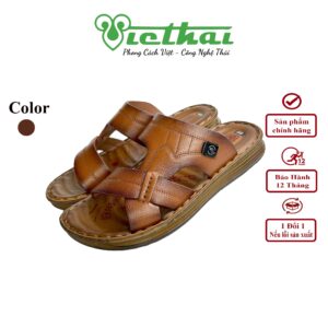 [icon name="star" prefix="fas"] Dép da bò trung niên mã VT348 Chất liệu da bò cao cấp, da thật 100% Form giày ôm chân,thiết kế hiện đại, thoáng mát, thoải mái Đường chỉ may tỉ mỉ, tinh tế Đế chống trơn trượt, thời trang Màu: Nâu