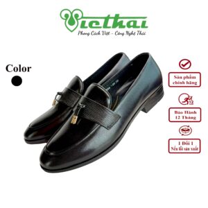 <i class=""fas" fa-"star""></i> Giày công sở nam tinh tế mã VT144 Chất liệu da bò cao cấp, da thật 100% Form giày ôm chân,thiết kế hiện đại, thoáng mát, thoải mái Đường chỉ may tỉ mỉ, tinh tế Đế chống trơn trượt, thời trang Màu: Đen