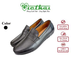 <i class=""fas" fa-"star""></i> Giày penny loafer da bò cao cấp mã VT127 Chất liệu da bò cao cấp, da thật 100% Form giày ôm chân,thiết kế hiện đại, thoáng mát, thoải mái Đường chỉ may tỉ mỉ, tinh tế Đế chống trơn trượt, thời trang Màu: Đen