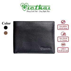 [icon name="star" prefix="fas"] Mô tả sản phẩm Ví phong cách hiện đại VT603 Chất liệu da bò trơn thật 100% Màu sắc: Đen, Nâu Kích thước: 8 cm x 11cm Bảo hành 12 tháng