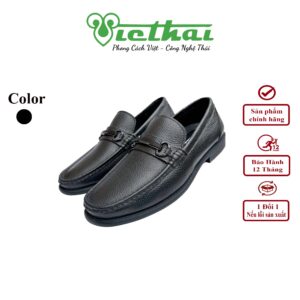 <i class=""fas" fa-"star""></i> Giày lười nam Bit Loafer cao cấp VT128 Chất liệu da bò cao cấp, da thật 100% Form giày ôm chân,thiết kế hiện đại, thoáng mát, thoải mái Đường chỉ may tỉ mỉ, tinh tế Đế chống trơn trượt, thời trang Màu: Đen