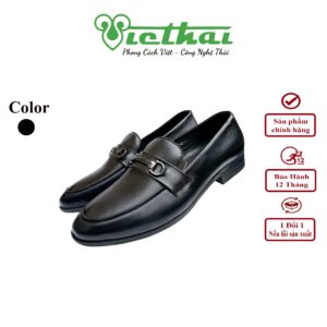 <i class=""fas" fa-"star""></i> Giày lười nam horsebit loafer cao cấp mã VT146 Chất liệu da bò cao cấp, da thật 100% Form giày ôm chân,thiết kế hiện đại, thoáng mát, thoải mái Đường chỉ may tỉ mỉ, tinh tế Đế chống trơn trượt, thời trang Màu: Đen