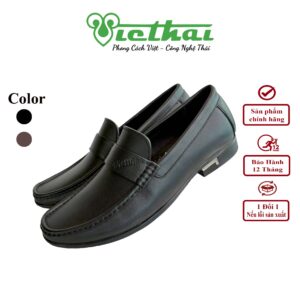 <i class=""fas" fa-"star""></i> Giày mọi nam nổi bật VT135 Chất liệu da bò cao cấp, da thật 100% Form giày ôm chân,thiết kế hiện đại, thoáng mát, thoải mái Đường chỉ may tỉ mỉ, tinh tế Đế chống trơn trượt, thời trang Màu: Đen, Nâu