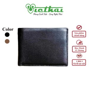 <i class=""fas" fa-"star""></i> Ví cao cấp thiết kế thanh lịch VT611 Chất liệu da bò trơn thật 100% Màu sắc: Đen, Nâu Kích thước: 8 cm x 11cm Bảo hành 12 tháng