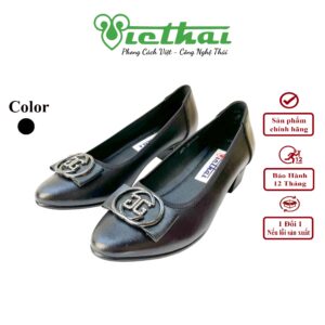 [icon name="star" prefix="fas"] Giày búp bê nữ gót thấp dáng pump VT203 - Chất liệu: Da bò thật, độ bền vượt trội, bền đẹp theo thời gian - Chất liệu da bò giúp thoáng khí, thấm hút mồ hôi tốt, mang lại cảm giác dễ chịu cả ngày dài. - Đế: chống trơn trượt - chống mòn, hỗ trợ massage chân nhẹ nhàng. - Phù hợp mang đi làm, đi chơi, du lịch hoặc dạo phố.