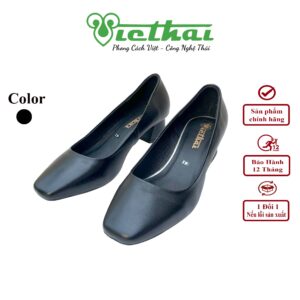 <i class=""fas" fa-"star""></i> Giày cao gót nữ mũi vuông trơn VT207 - Chất liệu: Da bò thật, độ bền vượt trội, bền đẹp theo thời gian - Chất liệu da bò giúp thoáng khí, thấm hút mồ hôi tốt, mang lại cảm giác dễ chịu cả ngày dài. - Đế: chống trơn trượt - chống mòn, hỗ trợ massage chân nhẹ nhàng. - Phù hợp mang đi làm, đi chơi, du lịch hoặc dạo phố.