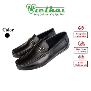 <i class=""fas" fa-"star""></i> Giày lười thời trang tối giản hằng ngày VT198 Chất liệu da bò cao cấp, da thật 100% Form giày ôm chân,thiết kế hiện đại, thoáng mát, thoải mái Đường chỉ may tỉ mỉ, tinh tế Đế chống trơn trượt, thời trang Màu: Đen
