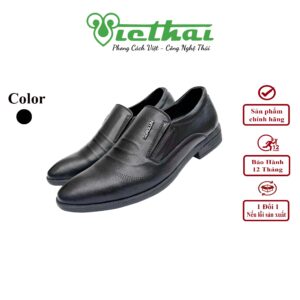 <i class=""fas" fa-"star""></i> Giày lười công sở nam da bò VT1102 Chất liệu da bò cao cấp, da thật 100% Form giày ôm chân,thiết kế hiện đại, thoáng mát, thoải mái Đường chỉ may tỉ mỉ, tinh tế Đế chống trơn trượt, thời trang Màu: Đen