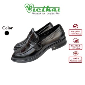 <i class=""fas" fa-"star""></i> Giày lười công sở thời trang tối giản VT192 Chất liệu da bò cao cấp, da thật 100% Form giày ôm chân,thiết kế hiện đại, thoáng mát, thoải mái Đường chỉ may tỉ mỉ, tinh tế Đế chống trơn trượt, thời trang Màu: Đen